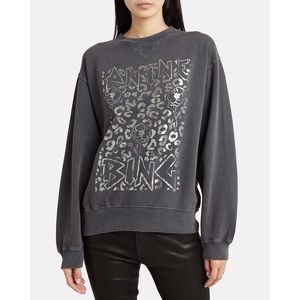 Anine Bing Silver Leopard Sweatshirt